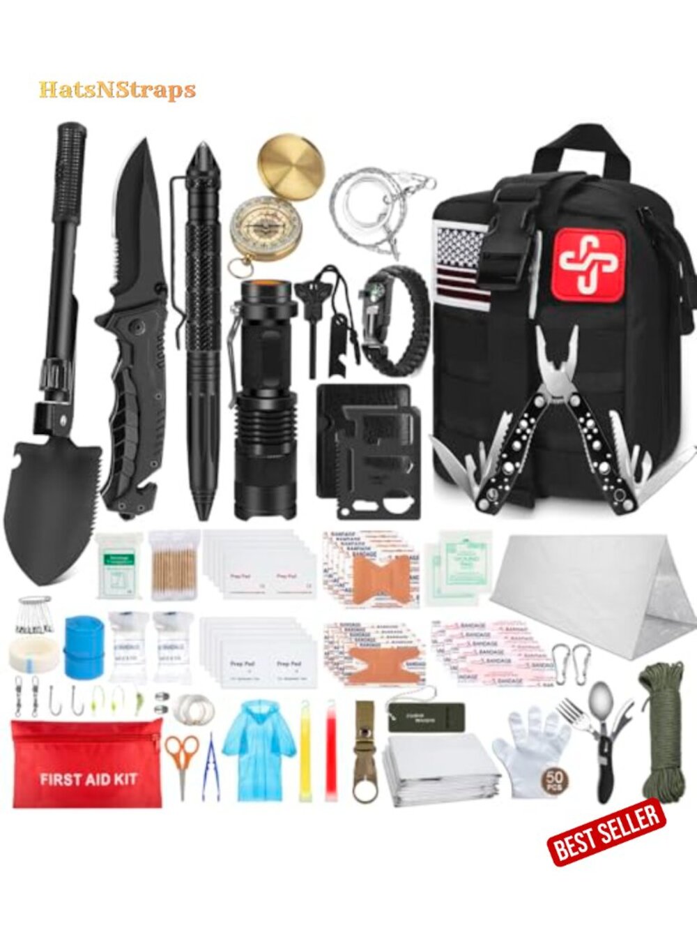 238 Pc Emergency Survival Kit First Aid Molle Pouch 600D Nylon